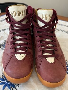 Jordan Women’s Maroon and Gum High-Top Sneakers